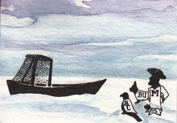 Life of Pi Series - Richard Parker played by a Hockey Goal, Pi played by the Mascots of the Women's 2013 Frozen Four, BC's Eagle, BU's Terrier, Mercyhurst's Louie the Laker, and the Gopher from University of Minnesota.