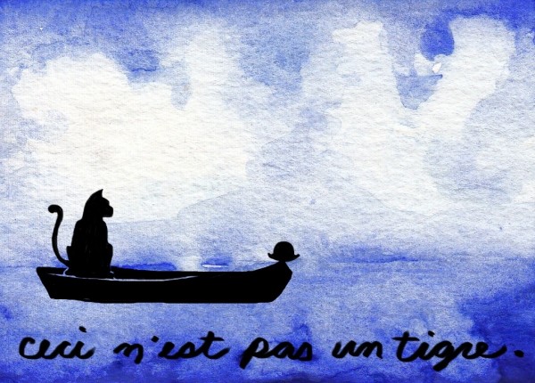Life of Pi Series - Richard Parker played by a Tiger, Pi played by Rene Magritte's bowler.