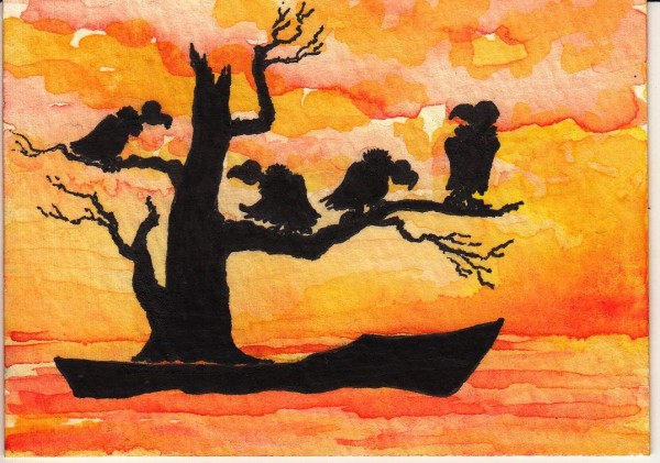 Life of Pi Series - Richard Parker played by a tree full of Vultures
